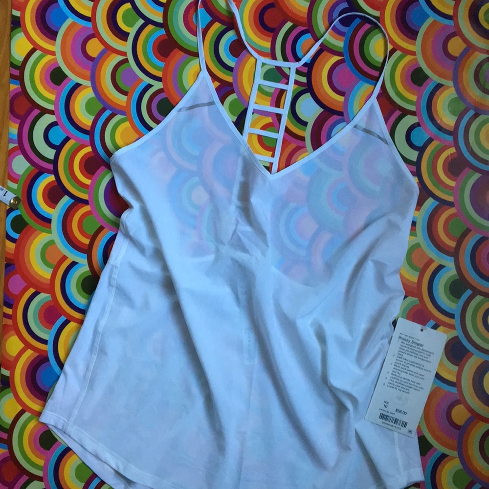 Lululemon NWT Breezy Singlet Size 10 clean white - Picture 4 of 8